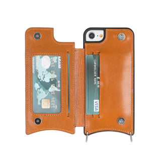 Bouletta Phone Case Saff iPhone SE / 8 / 7 Leather Case with Shoulder Strap Premium Koruma