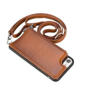 Bouletta Phone Case Saff iPhone SE / 8 / 7 Leather Case with Shoulder Strap Premium Koruma