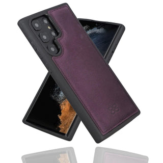 Bouletta Cep Telefonu Kılıfları Samsung Galaxy S22 Ultra / Mor Samsung Galaxy S22 Serisi Deri Arka Kapak Premium Koruma
