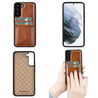 Bouletta Cep Telefonu Kılıfları Samsung Galaxy S22 Serisi Kartlıklı Deri Arka Kapak Premium Koruma