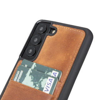 Bouletta Cep Telefonu Kılıfları Samsung Galaxy S22 Serisi Kartlıklı Deri Arka Kapak Premium Koruma