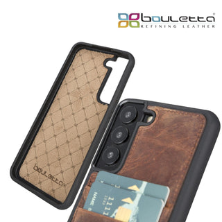 Bouletta Cep Telefonu Kılıfları Samsung Galaxy S22 Serisi Kartlıklı Deri Arka Kapak Premium Koruma