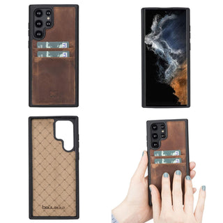 Bouletta Cep Telefonu Kılıfları Samsung Galaxy S22 Serisi Kartlıklı Deri Arka Kapak Premium Koruma