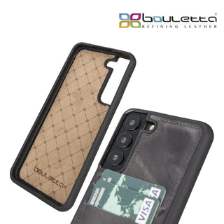 Bouletta Cep Telefonu Kılıfları Samsung Galaxy S22 Serisi Kartlıklı Deri Arka Kapak Premium Koruma