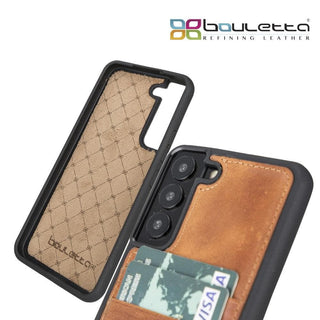 Bouletta Cep Telefonu Kılıfları Samsung Galaxy S22 Serisi Kartlıklı Deri Arka Kapak Premium Koruma