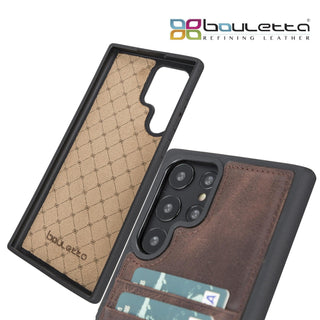 Bouletta Cep Telefonu Kılıfları Samsung Galaxy S22 Serisi Kartlıklı Deri Arka Kapak Premium Koruma