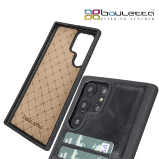 Bouletta Cep Telefonu Kılıfları Samsung Galaxy S22 Serisi Kartlıklı Deri Arka Kapak Premium Koruma