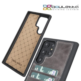 Bouletta Cep Telefonu Kılıfları Samsung Galaxy S22 Serisi Kartlıklı Deri Arka Kapak Premium Koruma