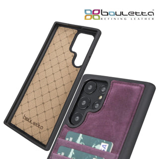 Bouletta Cep Telefonu Kılıfları Samsung Galaxy S22 Serisi Kartlıklı Deri Arka Kapak Premium Koruma
