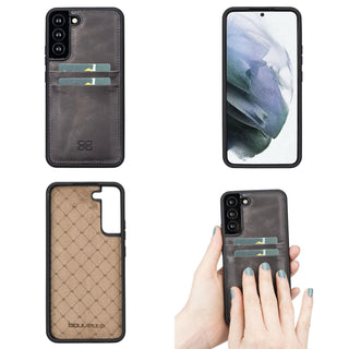 Bouletta Cep Telefonu Kılıfları Samsung Galaxy S22 Serisi Kartlıklı Deri Arka Kapak Premium Koruma