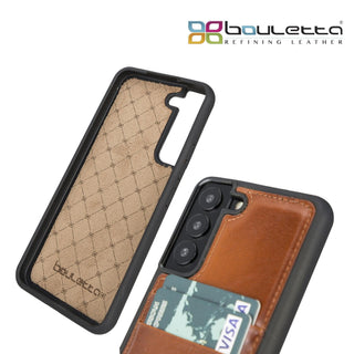 Bouletta Cep Telefonu Kılıfları Samsung Galaxy S22 Serisi Kartlıklı Deri Arka Kapak Premium Koruma