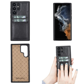 Bouletta Cep Telefonu Kılıfları Samsung Galaxy S22 Serisi Kartlıklı Deri Arka Kapak Premium Koruma