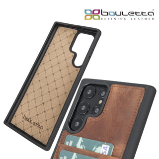 Bouletta Cep Telefonu Kılıfları Samsung Galaxy S22 Serisi Kartlıklı Deri Arka Kapak Premium Koruma