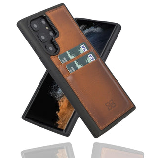 Bouletta Cep Telefonu Kılıfları Samsung Galaxy S22 Ultra / Taba Samsung Galaxy S22 Serisi Kartlıklı Deri Arka Kapak Premium Koruma
