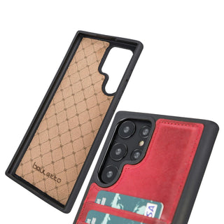 Bouletta Cep Telefonu Kılıfları Samsung Galaxy S23 Serisi Kartlıklı Deri Arka Kapak Premium Koruma