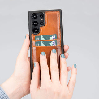 Bouletta Cep Telefonu Kılıfları Samsung Galaxy S23 Serisi Kartlıklı Deri Arka Kapak Premium Koruma