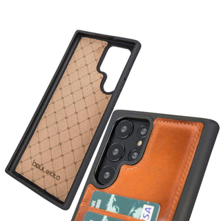 Bouletta Cep Telefonu Kılıfları Samsung Galaxy S23 Serisi Kartlıklı Deri Arka Kapak Premium Koruma