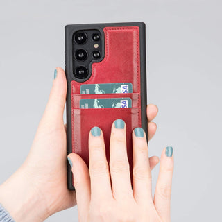 Bouletta Cep Telefonu Kılıfları Samsung Galaxy S23 Serisi Kartlıklı Deri Arka Kapak Premium Koruma