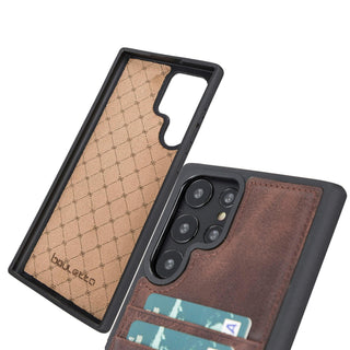 Bouletta Cep Telefonu Kılıfları Samsung Galaxy S23 Serisi Kartlıklı Deri Arka Kapak Premium Koruma