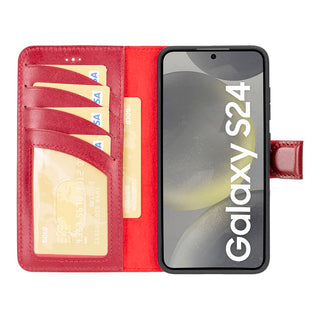Bouletta Cep Telefonu Kılıfları Samsung Galaxy S24 Serisi Cüzdanlı Çıkarılabilir Deri Kılıf Premium Koruma
