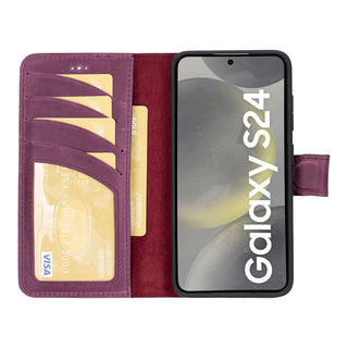 Bouletta Cep Telefonu Kılıfları Samsung Galaxy S24 Serisi Cüzdanlı Çıkarılabilir Deri Kılıf Premium Koruma