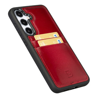 Bouletta Cep Telefonu Kılıfları Samsung Galaxy S24 Serisi Kartlıklı Deri Arka Kapak Premium Koruma