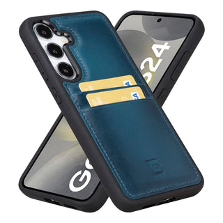 Bouletta Cep Telefonu Kılıfları Samsung Galaxy S24 Serisi Kartlıklı Deri Arka Kapak Premium Koruma