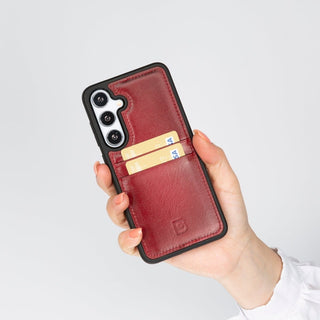 Bouletta Cep Telefonu Kılıfları Samsung Galaxy S24 Serisi Kartlıklı Deri Arka Kapak Premium Koruma