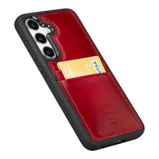 Bouletta Cep Telefonu Kılıfları Samsung Galaxy S24 Serisi Kartlıklı Deri Arka Kapak Premium Koruma