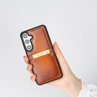 Bouletta Cep Telefonu Kılıfları Samsung Galaxy S24 Serisi Kartlıklı Deri Arka Kapak Premium Koruma