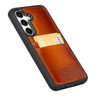 Bouletta Cep Telefonu Kılıfları Samsung Galaxy S24 Serisi Kartlıklı Deri Arka Kapak Premium Koruma