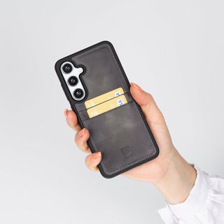 Bouletta Cep Telefonu Kılıfları Samsung Galaxy S24 Serisi Kartlıklı Deri Arka Kapak Premium Koruma