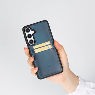 Bouletta Cep Telefonu Kılıfları Samsung Galaxy S24 Serisi Kartlıklı Deri Arka Kapak Premium Koruma