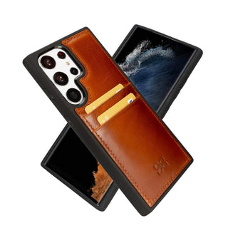 Bouletta Cep Telefonu Kılıfları Samsung Galaxy S24 / Gölgeli Taba Samsung Galaxy S24 Serisi Kartlıklı Deri Arka Kapak Premium Koruma