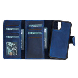Bouletta Phone Case Blue Santa iPhone 11 Pro Leather Detachable Wallet Case Premium Koruma