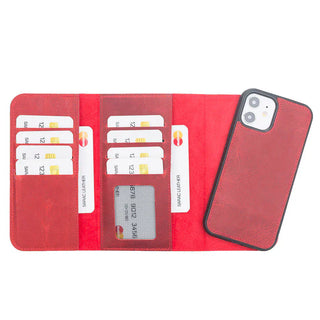 Bouletta Phone Case Red Santa iPhone 12 Mini Leather Detachable Wallet Case Premium Koruma