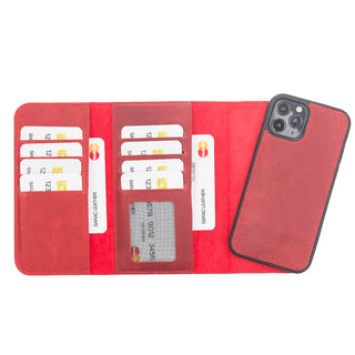 Bouletta Phone Case Red Santa iPhone 12 Pro Leather Detachable Wallet Case Premium Koruma