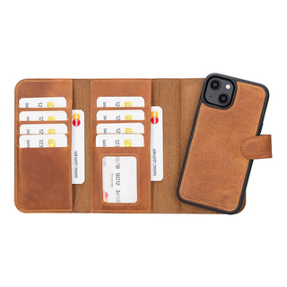 Bouletta Phone Case Moccasin Santa iPhone 14 Leather Detachable Wallet Case Premium Koruma