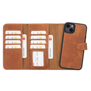 Bouletta Phone Case Moccasin Santa iPhone 14 Plus Leather Detachable Wallet Case Premium Koruma