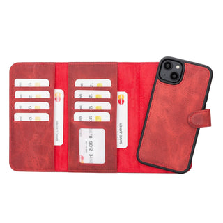 Bouletta Phone Case Red Santa iPhone 14 Plus Leather Detachable Wallet Case Premium Koruma