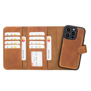 Bouletta Phone Case Moccasin Santa iPhone 14 Pro Leather Detachable Wallet Case Premium Koruma