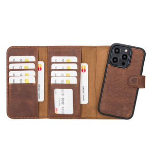 Bouletta Phone Case Saddle Brown Santa iPhone 14 Pro Leather Detachable Wallet Case Premium Koruma