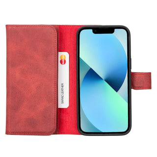 Bouletta Phone Case Red Santa iPhone 14 Pro Max Leather Detachable Wallet Case Premium Koruma