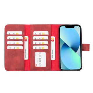 Bouletta Phone Case Red Santa iPhone 14 Pro Max Leather Detachable Wallet Case Premium Koruma