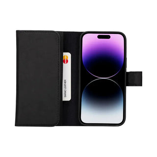 Bouletta Phone Case Black Santa iPhone 15 Leather Detachable Wallet Case Premium Koruma