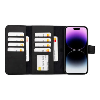 Bouletta Phone Case Black Santa iPhone 15 Plus Leather Detachable Wallet Case Premium Koruma