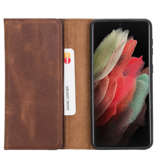 Bouletta Phone Case Santa Samsung Galaxy S21 Plus Leather Detachable Wallet Case Premium Koruma