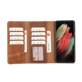 Bouletta Phone Case Santa Samsung Galaxy S21 Plus Leather Detachable Wallet Case Premium Koruma