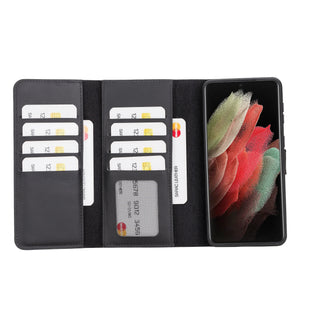Bouletta Phone Case Santa Samsung Galaxy S21 Plus Leather Detachable Wallet Case Premium Koruma