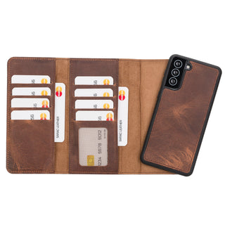 Bouletta Phone Case Saddle Brown Santa Samsung Galaxy S21 Plus Leather Detachable Wallet Case Premium Koruma
